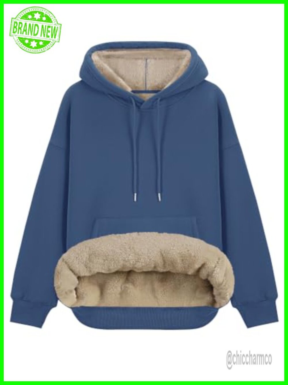 Fleece Sherpa Lined Hoodie Womens Loose Warm Winter Pullover